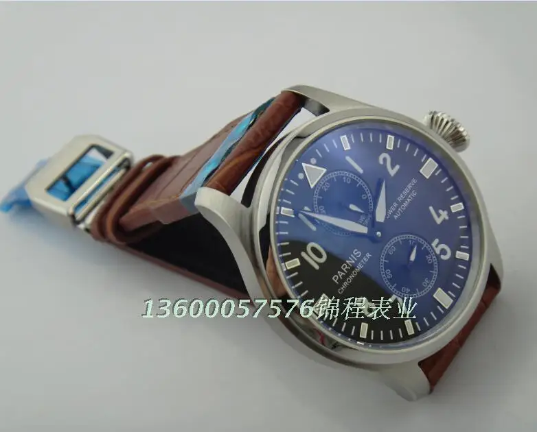 47mm PARNIS ST2530 seagull movement big pilot automatic MEN watch Senior watch