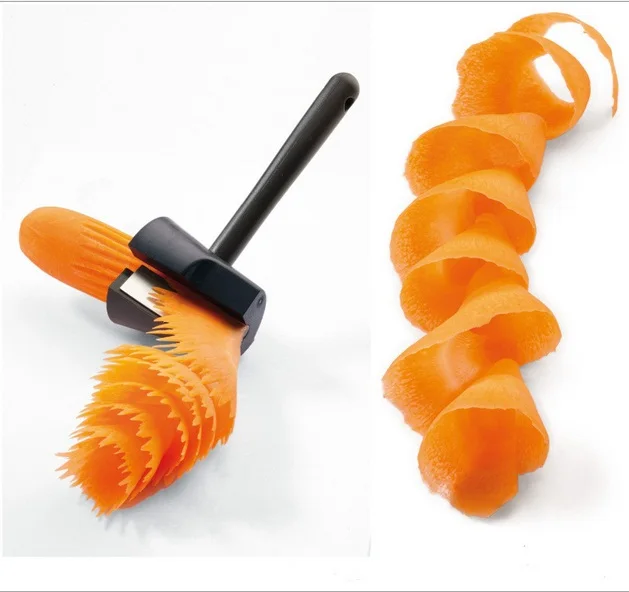 1pc Multifunctional Funnel Cut Tool Carved Vegetables Cucumber Sliced Fruit Roll Flower Grater For Vegetables spiraal