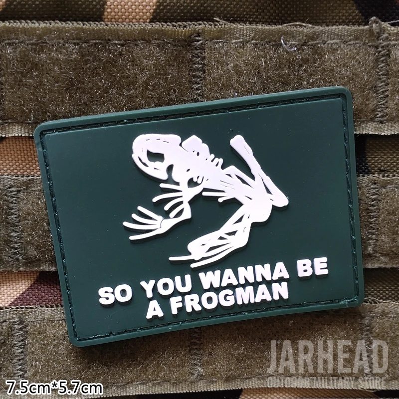 Frogman военный ПВХ нашивки липучка резиновая повязка Тактический значок личности для рюкзака шляпа одежда куртка