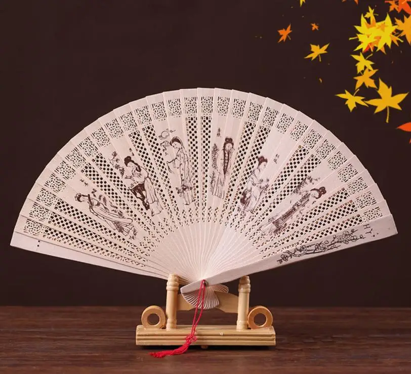 FeiFei66-2PC-Chinese-Traditional-Hollow-Fan-Wooden-Hand-...