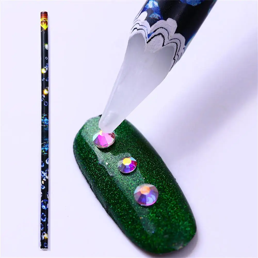 

1PC Beauty Useful Nail Wax Pen Rhinestones Bead Picker Wax Pencil Nail Art Manicure Dotting Tool Point Pen Tools