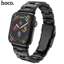 HOCO, ремешок из нержавеющей стали для Apple Watch, ремешок 40 мм, 44 мм, двойная Пряжка, ремешок для умных часов i Watch, серия 4, 3, 2, 1