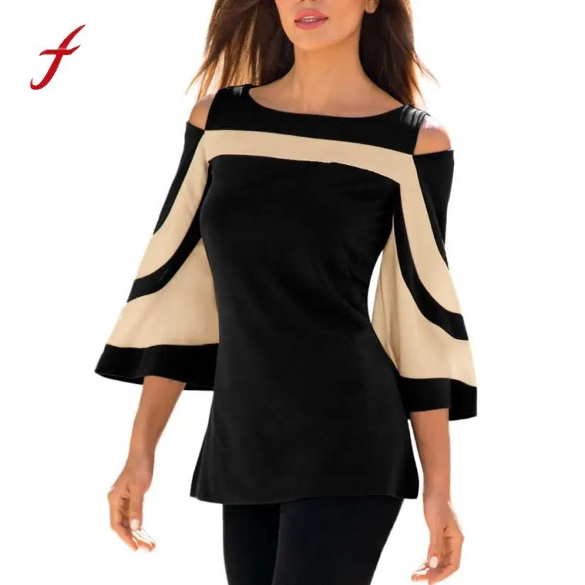 

2018 The Newest Women Cold Shoulder Long Sleeve Sweatshirt Pullover Tops Blouse Shirt Off Office Ladies Blusas Femininas@30