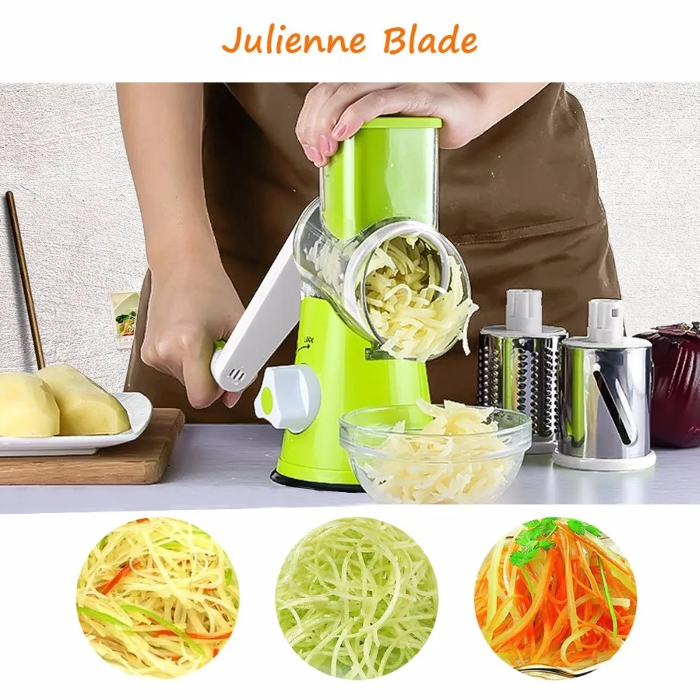 Billig TTLIFE Mandoline Slicer Gemüse Chopper Kartoffel Karotte Cutter Käse Reibe mit 3 Klingen Aus Rostfreiem Stahl Küche Gadget