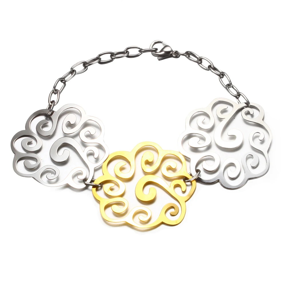 

Women's Chain Bracelet Stainless Steel Silver & Gold Color 21cm Link Bracelet Jewelry