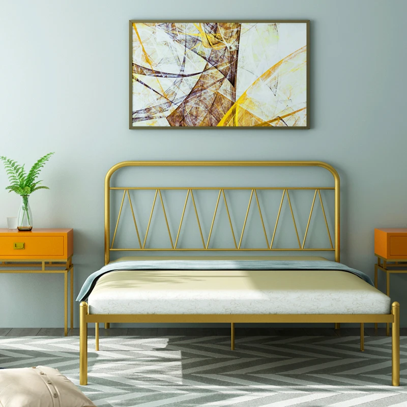 Moder iron art sheet person 1.5m iron frame bed double bed 1.8 iron bed princess ins wind steel frame bed