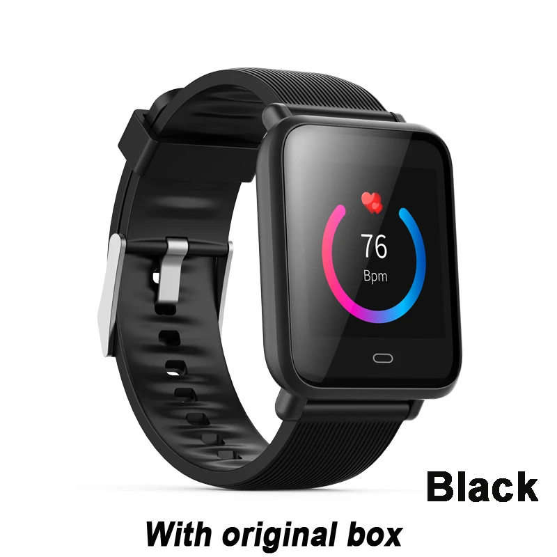 Q9 кровяное давление монитор сердечного ритма Смарт часы IP67 Водонепроницаемый Спорт Фитнес Trakcer часы для мужчин и женщин Smartwatch - Цвет: black