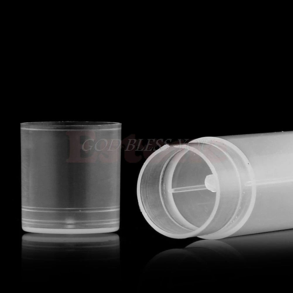 Clear Empty LIP BALM Tubes Containers Transparent Lipstick + Caps 10Pcs
