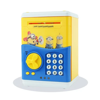 Large Piggy Bank ATM Bank Money Saving Box alcancia Password Minion Safe Piggy Bank Smart Voice Money Piggy Box Cat Coin Bank - Цвет: Minions B