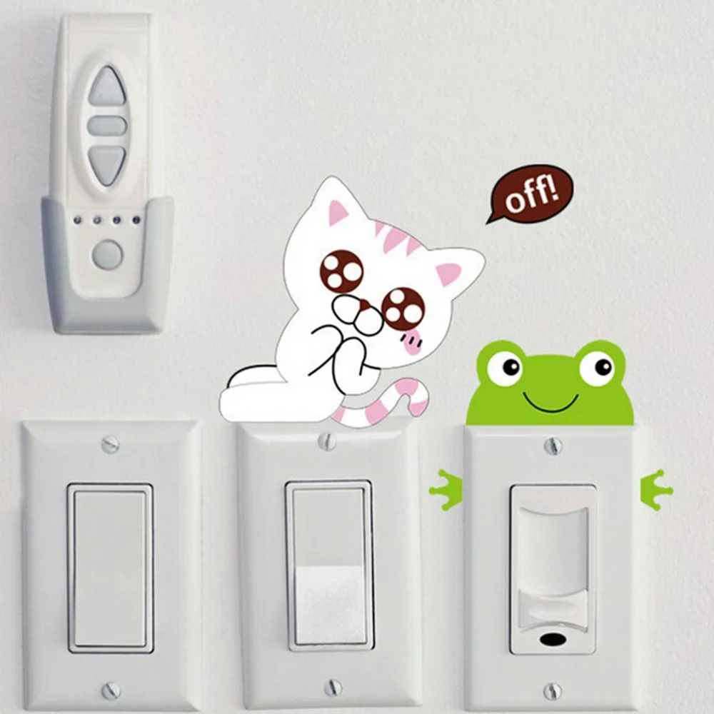 

11Pcs/Set Kids Bedroom Decal Cute Living Room Sticker Cartoon Animal Switch Wall Sticker Decor