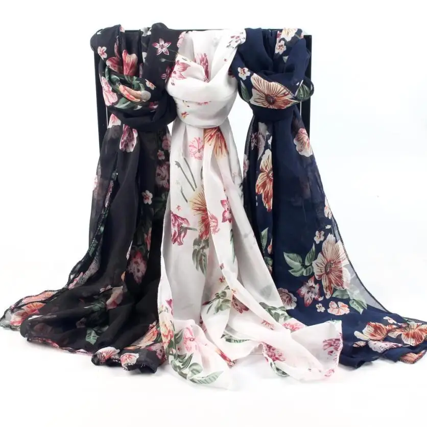 

High Quality Women Scarf Tippets Printed Soft Chiffon Shawl Wrap Popular Style Youthful Patterns Wraps Keep Warm Scarf Scarves