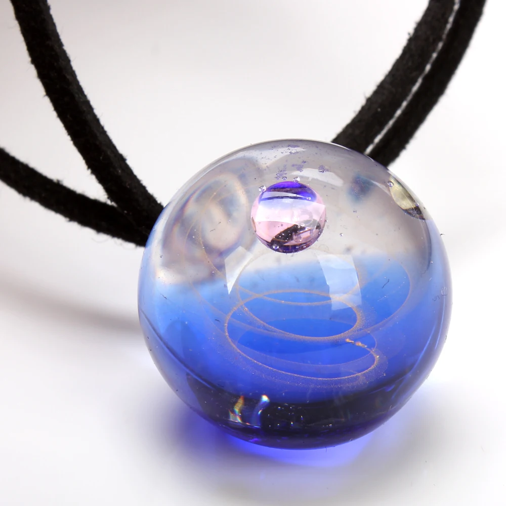 Lamp work beads 1PCS Dia 23MM Round Fantastic Starry Milky Way shape Hand made glass Pendant DIY Jewelry making