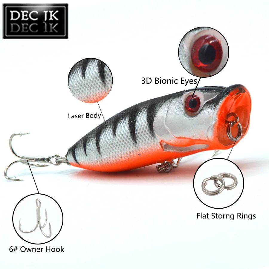 12PCS Poper Hard Artificial Laser Fake Bait Jerkbait Swimbait Lure For Fish Trolling Hooks Fishing Lures Sea Tackle Topwater (1)
