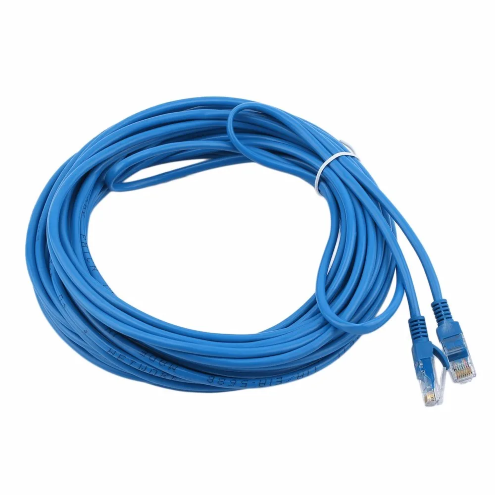 

Durable 12M 50FT RJ45 CAT5 CAT5E 480 Kpbs Ethernet Network Lan Router Patch Cable Cord Data Transfer Cable Blue Wholesale