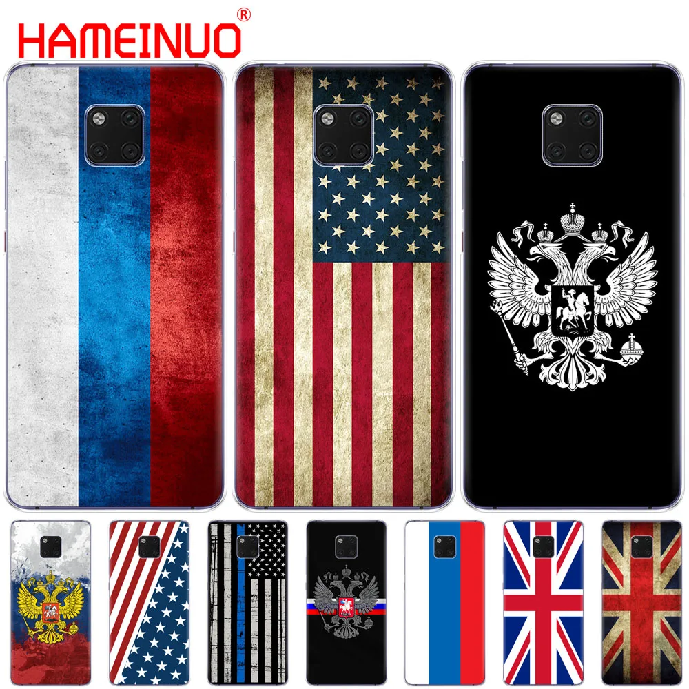 

Russian American British flag national emblem Cover phone Case for Huawei NOVA 3 3i mate 20 pro for honor 8x max note 10