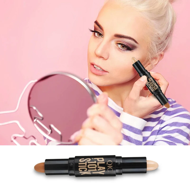 

Women Highlighter Face Concealer 2 in 1 Double-end Stick Highlight Contouring Cosmetic Full Face Makeup Cream Pen Contour Stick