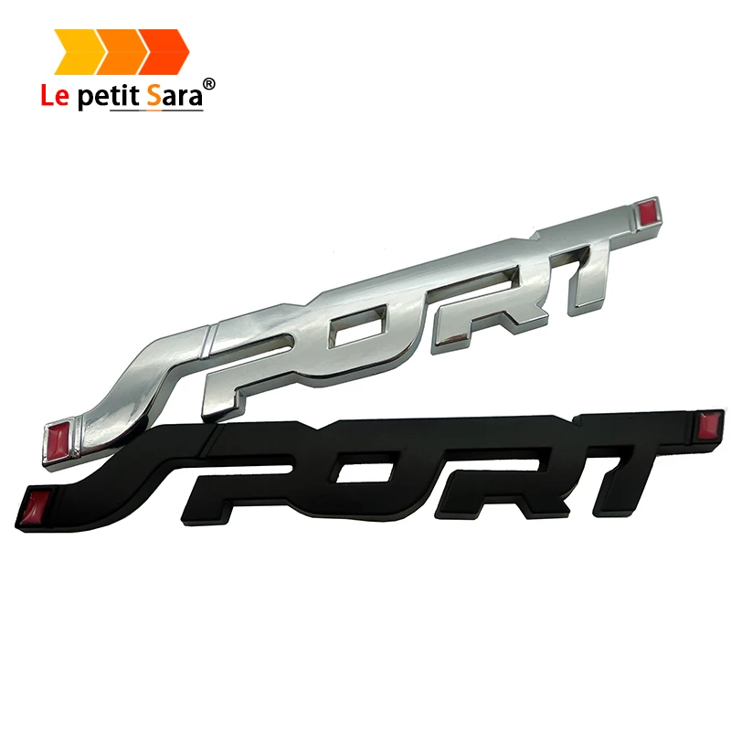 Car shape Metal 3D Chrome Silver / Black Auto Trunk Racing SPORT Word Letter Logo Emblem Badge Decal Sticker accessories | Автомобили и