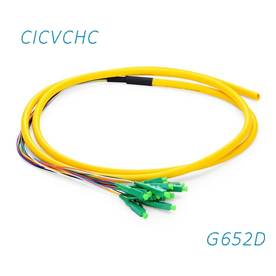 2pcs 12 Cores Cable with LC/APC -Single mode fiber-G652D or G657A2-PVC-Yellow-1.5m or 3m /Bunch Optical Fiber Pigtail 2pcs 12 fibers mpo apc sc cassettes with single mode os2 fiber aluminum shell removable panel