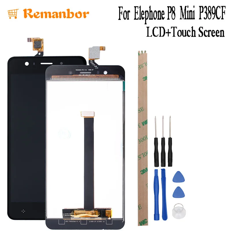 Remanbor For Elephone P8 Mini Mobo P389CF LCD Display And Touch Screen Assembly Replacement Phone Accessories +Tools +Adhesive | Мобильные