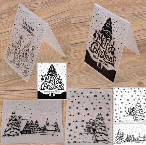 

Christmas Embossing Folder DIY Card Papercraft Scrapbooking Decor Template Diary
