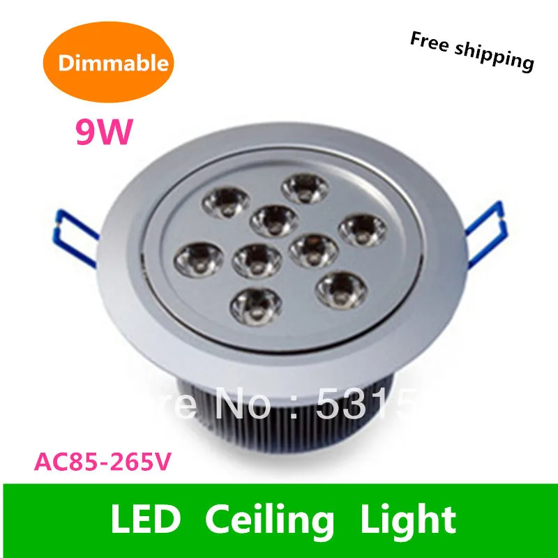 

Wholesale 10PCS Free shipping Dimmable 9W led Ceiling downLight AC85-265V Cold white/warm white 2 Years Warranty CE&ROHS