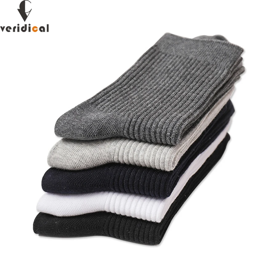 

VERIDICAL good quality 5 pairs/lot men socks cotton long business harajuku Diabetic fluffy socks meias masculino calcetines meia