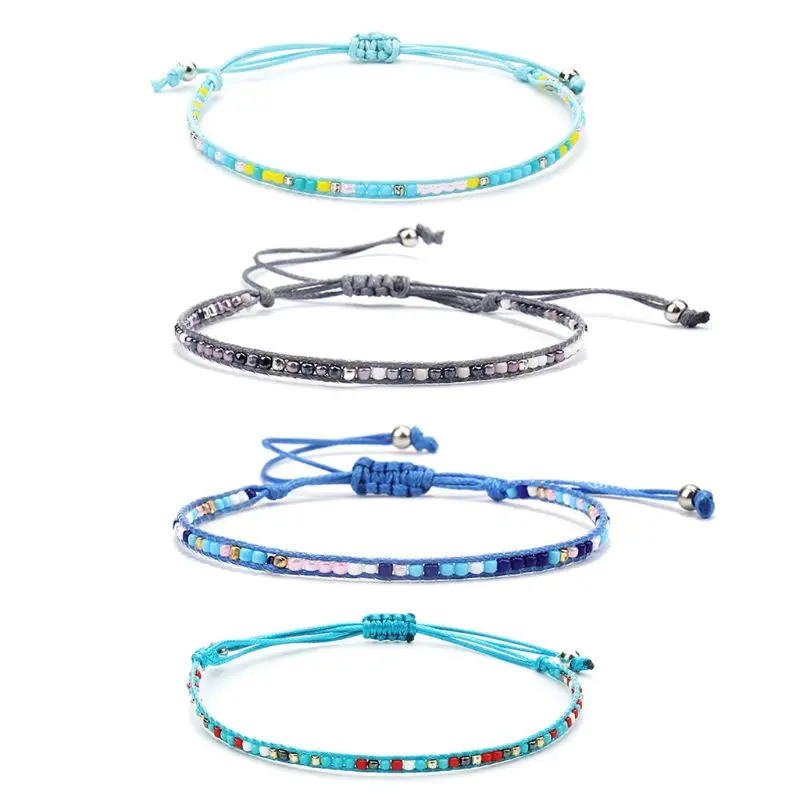 Bohemian Sead Beaded Wax Rope Handmade Braided Bracelet Woven Friendship Jewelry | Украшения и аксессуары