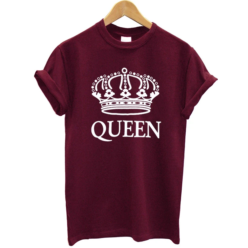 Футболка Queen Crown Женская свободная уличная футболка с коротким рукавом и вырезом