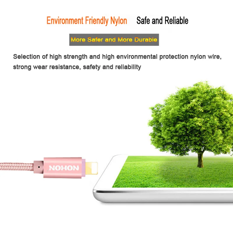 Оригинальный 8 контактный USB кабель NOHON для iPhone 8X7 6 6S Plus 5 5S 5C SE iOS 10 9 iPad iPod кабели