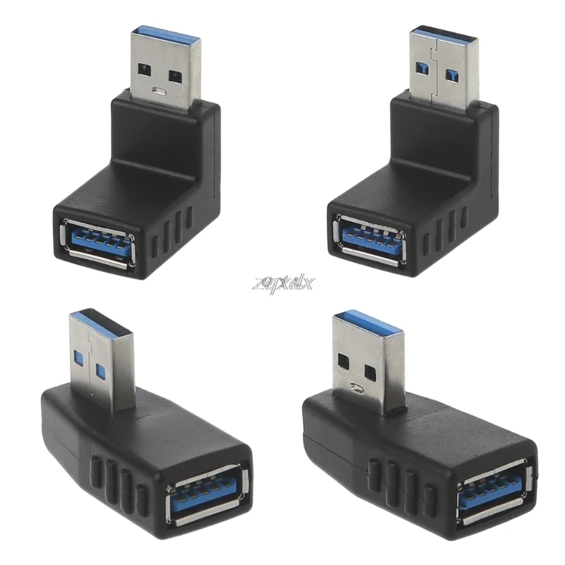 90 градусов левый и правый угловой USB 3 0 A адаптер Папа мама разъем для ноутбука ПК