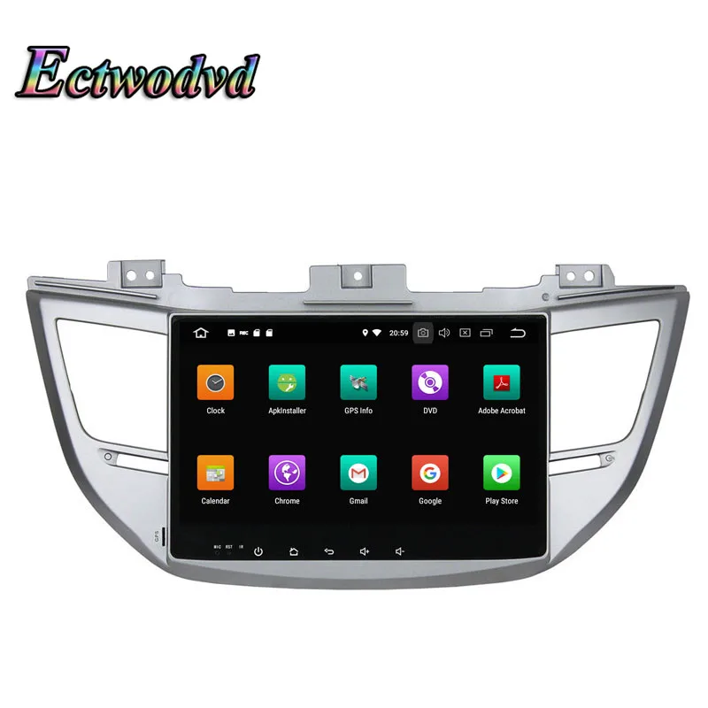 Excellent Ectwodvd Octa Core 4G RAM 64G ROM Android 9.0 Car Multimedia DVD Player GPS HeadUnit for Hyundai IX35 for Tucson 2015 2