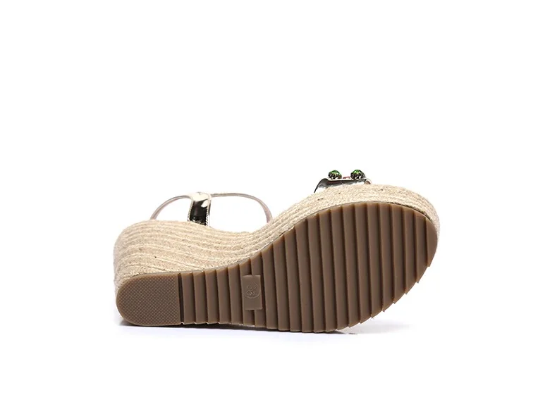 37_2016 New Fashion Summer Luxury Platform Wedge Sandals Womens Small Size Designer Golden High Heels Shoes Online Good Quality
