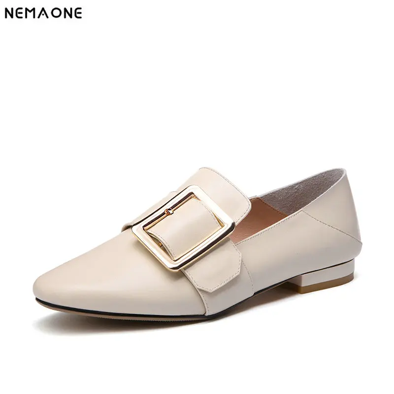 

NEMAONE genuine leather oxford flats shoes for women handmade vintage casual sneakers leather flat shoes