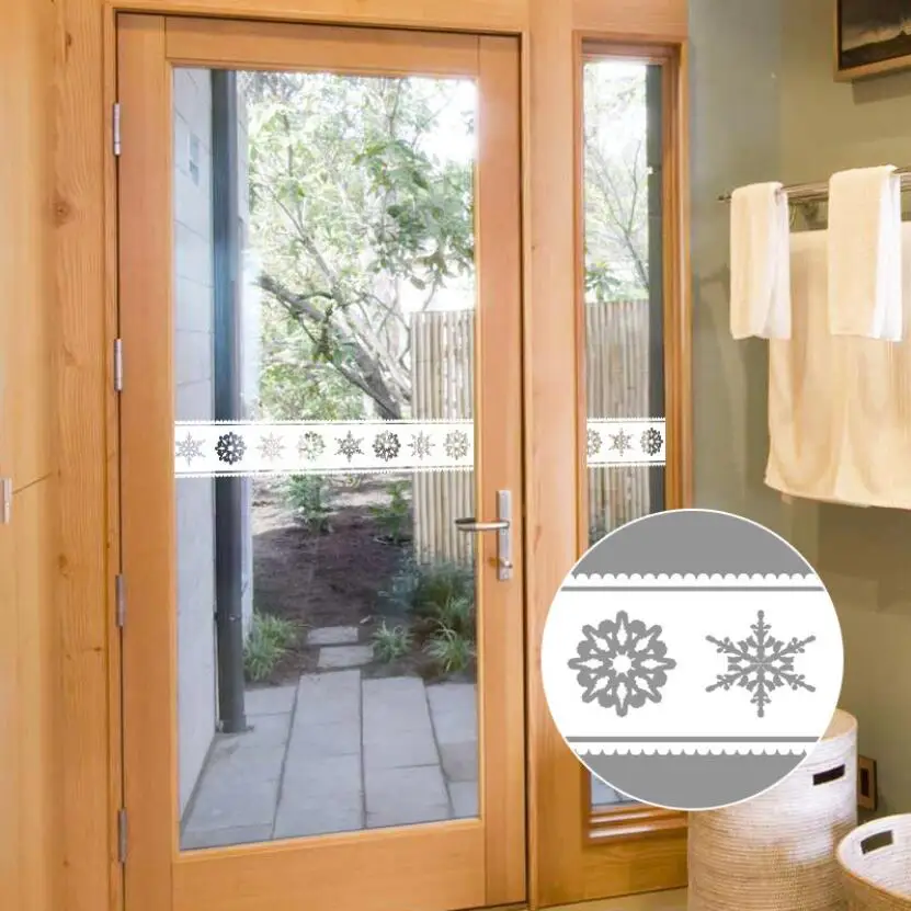 Белые снежинки кружевные обои границы самоклеющиеся стекло дверь окно наклейки с видами витрины Ванная комната Кухня Декор для плитки EZ058