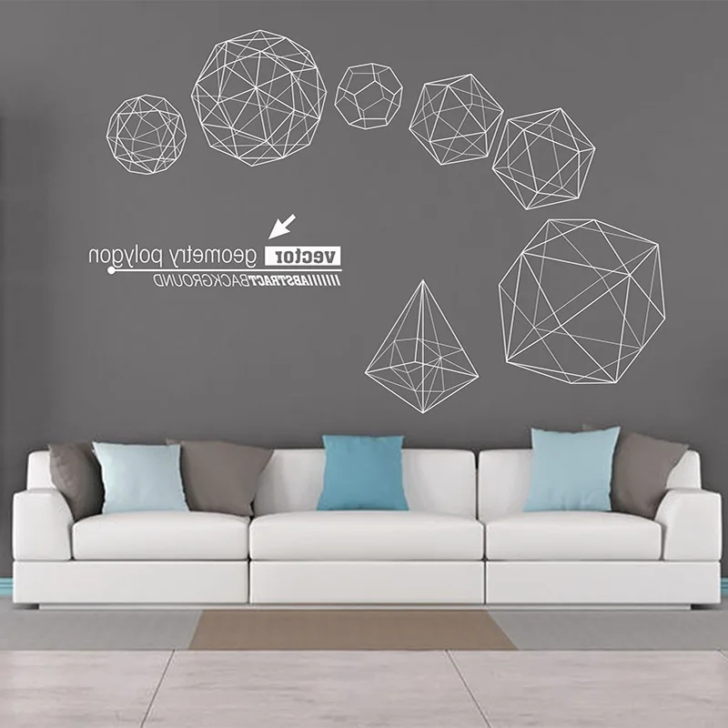 

Geometric wall stickers three-dimensional Large-scale Living room background Office decoration art Home Decoration stickers