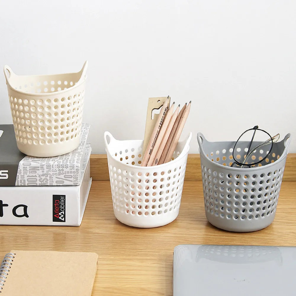 

Mini Desktop Storage Basket Creative Table Sundries Container Organizador Receiving Trash Baskets 11.3*11cm #T10