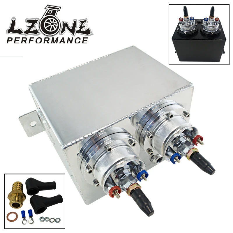 LZONE RACING 3L Dual BILLET ALUMINUM FUEL SURGE TANK / SURGE TANK With