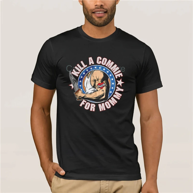 Men's Print Casual 100% Cotton T-Shirt Popular Kill a Commie Sports Creative Graphic man's fashion summer T-shirt |