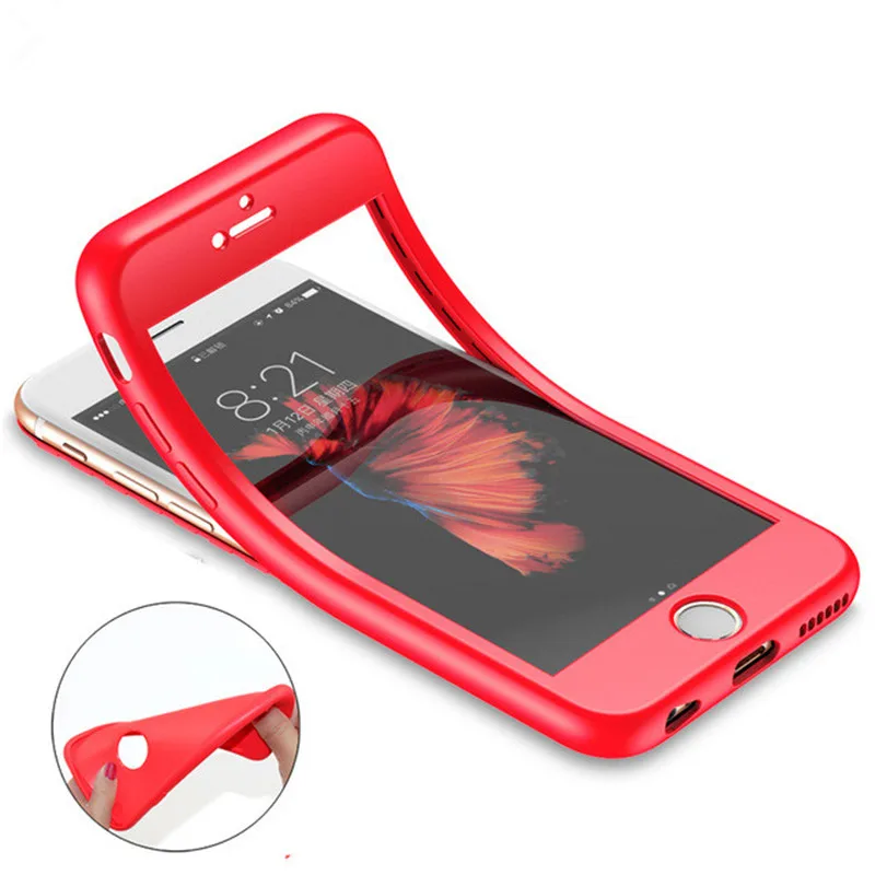 

luxury 360 Degree soft tpu silicon case for iPhone X 5 5s SE Silicone Full cover for iPhone 7 8 6 6s plus Case Protective Shell