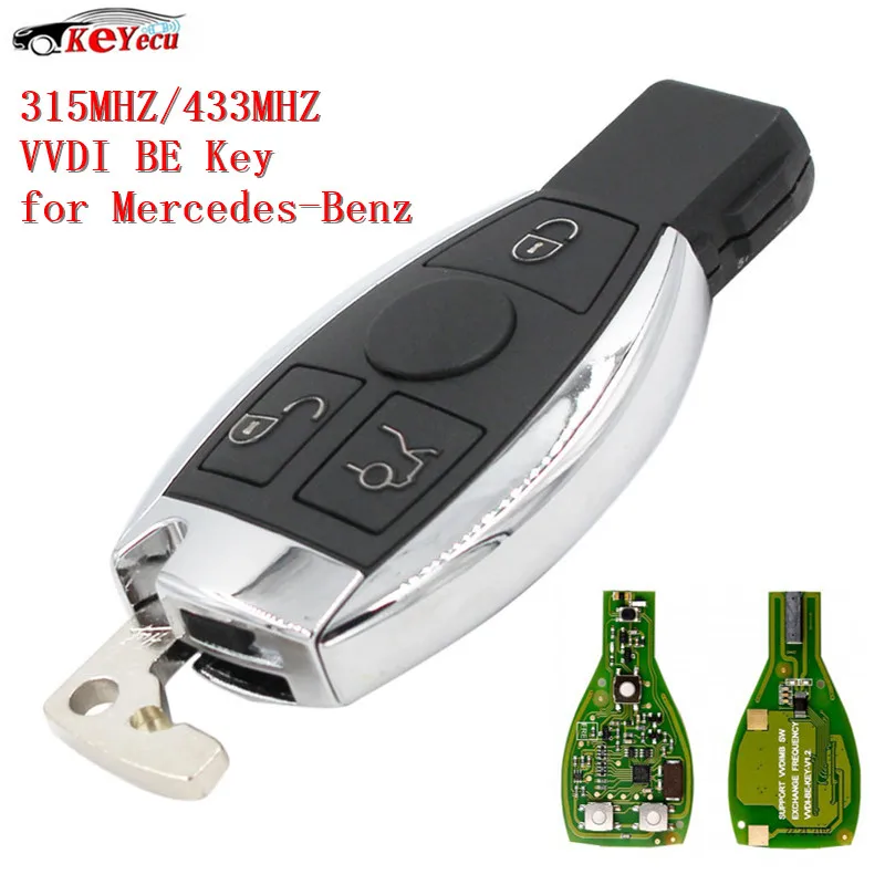 KEYECU 3 Buttons Xhorse VVDI BE Key Pro Improved Version Keyless Entry Remote Car Key fob