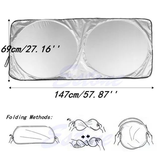 Free shipping Car Sunshade Sun Shade Windshield Visor Cover Front Rear Window UV Protection Shield Film Reflective Car Styling 6
