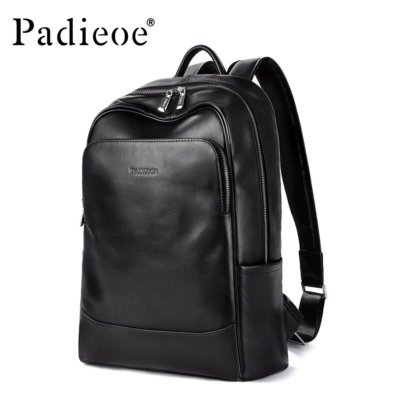 Padieoe кожаный рюкзак, школьная сумка, мужской рюкзак для ноутбука, подарок на год для подростка, натуральная кожа, 15 дюймов, сумка для ноутбука
