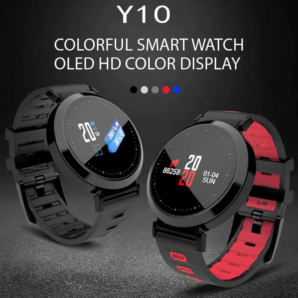 

LinTimes New Men 0.96 Inch IPS Color Screen Smart Watch Heart Rate Monitor Fitness Tracker Sports Wristband