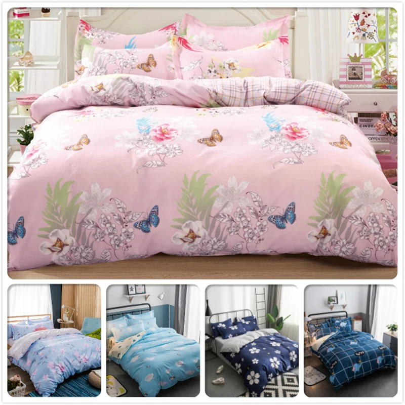 

3/4 pcs Bedding Set Couple Big Size Double Full Super King Queen Twin Single Size Duvet Cover sheet Pillowcase Cotton Kids Child