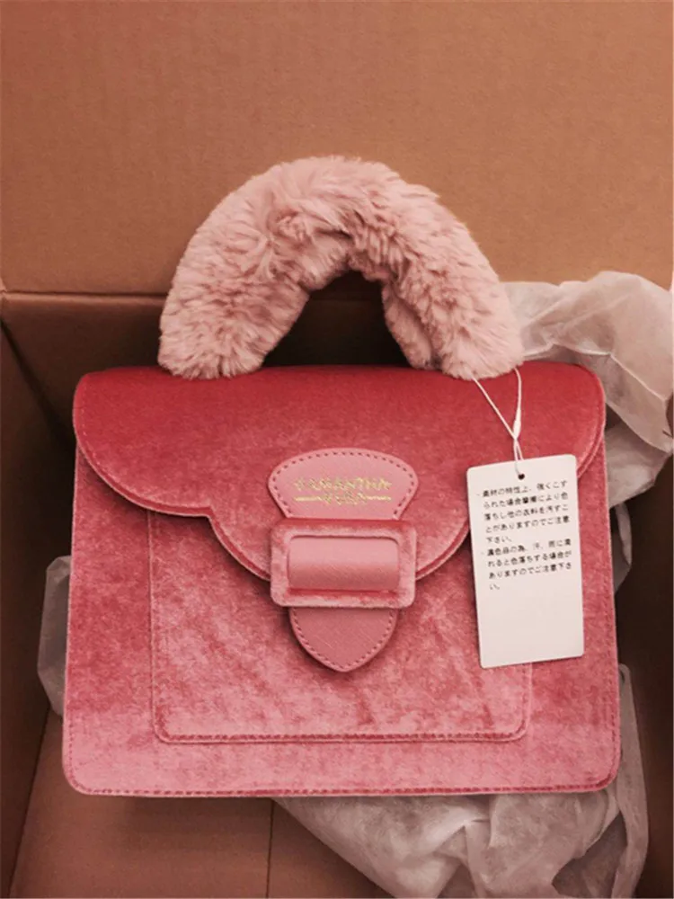 2019 natal limitado veludo camurça bolsa samantha