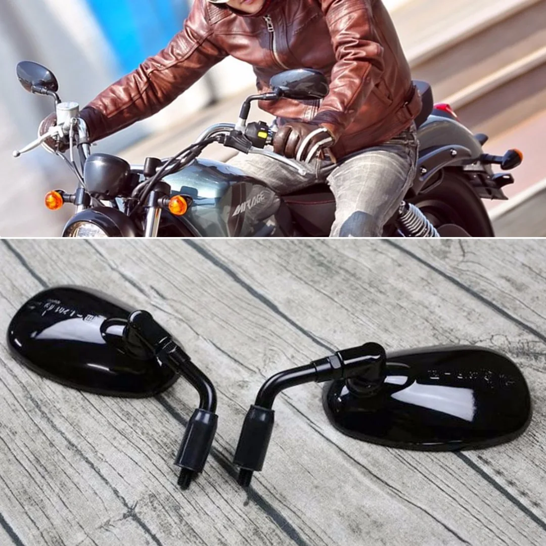 JXLCLYL черное 10 мм ABS мотоциклетное боковое зеркало заднего вида подходит Harley Scooter