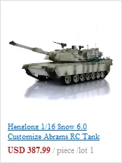 Henglong 1/16 снег 6,0 Модернизированный металлический Abrams RTR rc Танк 3918 Вт/360 турель TH12969