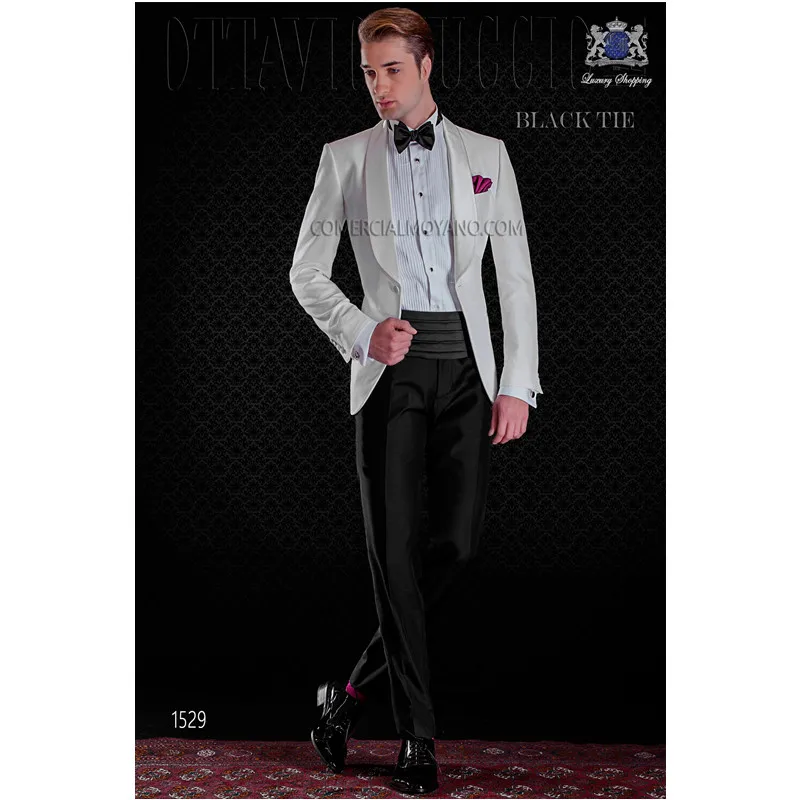 Men Fashion White 4 pcs Party Dress Suits Business Working Wedding Tuxedos for Groomsman Evening Anzug Custom | Свадьбы и торжества