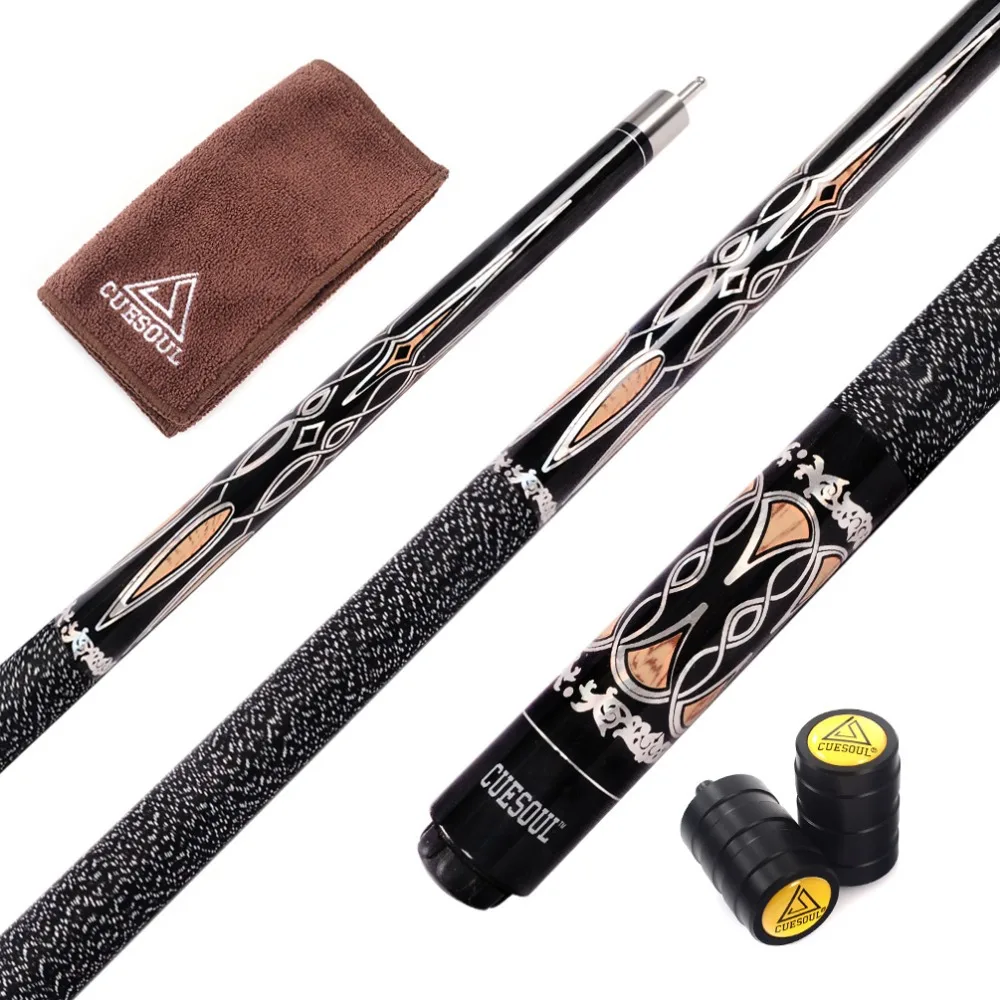 

Cuesoul CSPC011 58 inch Canadian Maple Wood 1/2 Jointed Pool Cue Stick Billiard Cue Cue With Quick Release Joint, 13mm Cue Tips