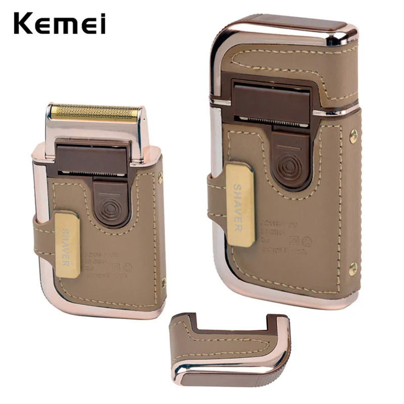 

Rechargeable Beard Razor Shaving Men Hair Trimmer Clipper Vintage Leather Pocket Reciprocating Electric Shaver Face Care 4546